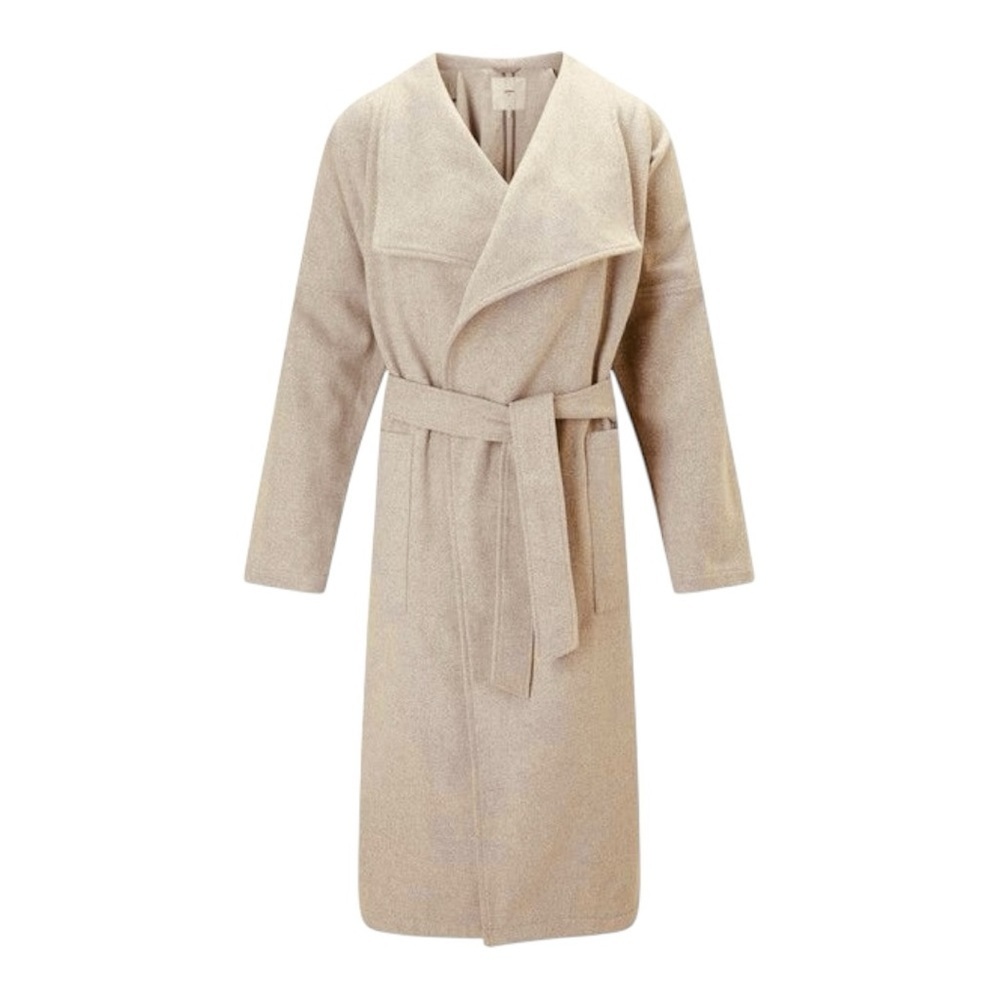 Minimum Kassia Heathered Oat Wrap Front Coat Size 36/ S